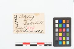 Etikett zu Bronzebrillenfibel (NHMW-PRAE-025832)
